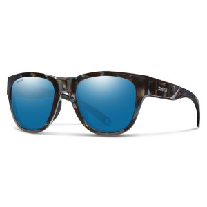 Smith Rockaway Glass Sunglasses Polarized Chromapop in Sky Tortoise with Blue Mirror